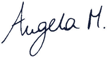 Handwritten signature: Angela M.